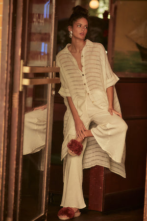 Estilo Emporio Panna White Stripe Dress - Luxamore