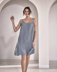 Eadie Lifestyle Linen Slip Dress Blue