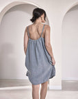 Eadie Lifestyle Linen Slip Dress Blue