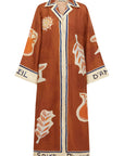 Woman Wearing Alemais Soleil D'amour Silk Shirtdress - Dress LUXAMORE