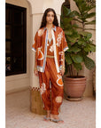 Alemais Soleil d’Amour Silk Tapered Pants
