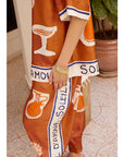 Alemais Soleil d’Amour Silk Tapered Pants