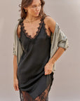 Alemais Sustainable Florence-Shirt close up worn by model LUXAMORE