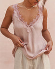 Alemais Sustainable Florence-Shirt close up worn by model LUXAMORE