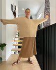 Cashmere Sweater Oversize Knit Lemme - Made In Italy: Beige LUXAMORE