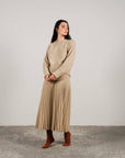 Cashmere pleated skirt Made in Italy by Lemme - Caramello LUXAMORE