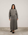 Cashmere pleated skirt Made in Italy by Lemme - Caramello LUXAMORE