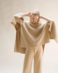 Cashmere Sweater Oversize Knit Lemme - Made In Italy: Beige LUXAMORE