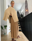 Cashmere Sweater Oversize Knit Lemme - Made In Italy: Beige LUXAMORE