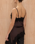 Charli Blake Contrast Lace Camisole - Chocolate Reduced impact LUXAMORE