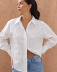Charli - Marlowe Shirt - White Stripe LUXAMORE