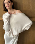 Charli - Natalie Asymmetric Knit Sweater - Ivory LUXAMORE