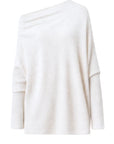 Charli - Natalie Asymmetric Knit Sweater - Ivory LUXAMORE
