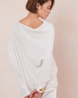 Charli - Natalie Asymmetric Knit Sweater - Ivory LUXAMORE