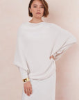 Charli - Natalie Asymmetric Knit Sweater - Ivory LUXAMORE