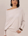 Charli - Natalie Asymmetric Knit Sweater - Ivory LUXAMORE