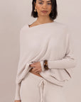 Charli - Natalie Asymmetric Knit Sweater - Ivory LUXAMORE