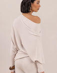 Alemais Sustainable Florence-Shirt close up worn by model LUXAMORE