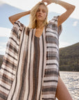 Estilo Emporio Polla Maxi Kaftan Dark Chocolate Stripe - LUXAMORE -Dress
