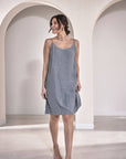 Eadie Lifestyle Linen Slip Dress Blue - LUXAMORE -Dress-Eadie Lifestyle Linen Slip Dress Blue. Made from 100% European linen, features a flattering scoop neckline, adjustable straps, and a relaxed fit. Shop now!