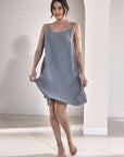 Eadie Lifestyle Linen Slip Dress Blue - LUXAMORE -Dress-Eadie Lifestyle Linen Slip Dress Blue. Made from 100% European linen, features a flattering scoop neckline, adjustable straps, and a relaxed fit. Shop now!