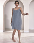Eadie Lifestyle Linen Slip Dress Blue - LUXAMORE -Dress-Eadie Lifestyle Linen Slip Dress Blue. Made from 100% European linen, features a flattering scoop neckline, adjustable straps, and a relaxed fit. Shop now!