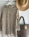 Estilo Emporio Carita Cover Up Linen Dress - Rete - LUXAMORE -Dress-Estilo Emporio Carita Cover Up Dress a versatile and timeless piece crafted from 100% Italian linen. Shop Estilo Emporio Cover up's and dresses at Luxamore.