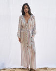 Estilo Emporio El Manto Stripe Dress + Duster - LUXAMORE -Dress- Estilo Emporio La Cota Cover Up Dress,Versatile, sustainable, and effortlessly chic for any occasion. Shop Estilo Emporio Dresses Italian Linen at Luxamore.
