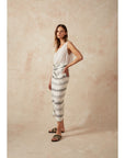 Woman Wearing Estilo Emporio Malay Skirt - Monochroma - Skirts LUXAMORE