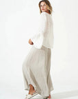 Estilo Emporio Halston Top - Natural worn by model in natural setting LUXAMORE