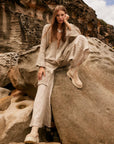 Estilo Emporio Linen Pant Novo Flare - Brasile Natural LUXAMORE