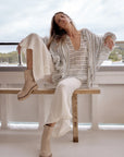 Estilo Emporio Linen Pant Novo Flare - Panna White LUXAMORE