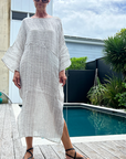 Estilo Emporio Nebbilio Linen Dress - Binario - LUXAMORE -Dress-Estilo Emporio Nebbilio Dress: 100% Positano linen, fresh Binario summer best seller. Shop Estilo Emporio Dresses Italian linen favourites from Luxamore.
