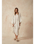 Woman Wearing Estilo Emporio Nebbilio Linen Dress - Lyla - Dress LUXAMORE
