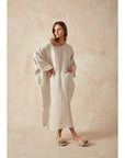 Woman Wearing Estilo Emporio Nebbilio Linen Dress - Lyla - Dress LUXAMORE