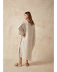 Woman Wearing Estilo Emporio Nebbilio Linen Dress - Lyla - Dress LUXAMORE
