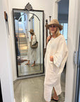 Woman Wearing Estilo Emporio Nebbilio Linen Dress - Lyla - Dress LUXAMORE