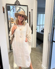 Woman Wearing Estilo Emporio Nebbilio Linen Dress - Lyla - Dress LUXAMORE