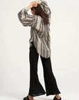 Woman Wearing Pre Order Estilo Emporio Novo Flare Pant - Black - Pants LUXAMORE