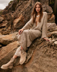 Woman Wearing Estilo Emporio Novo Flare Pant - Brasile Natural - Pants LUXAMORE