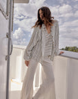 Estilo Emporio Novo Flare Pant - Brasile Panna White - LUXAMORE -Pants-Estilo Emporio Novo Flare Pant, 100% Italian linen made in Positano, Italy. High-waisted, flare cut, and eco-friendly. Shop Estilo Emporio Pants at Luxamore.