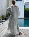 Estilo Emporio Pirata Kaftan - LUXAMORE -Dress-Estilo Emporio Pirata Kaftan 100% Linen, exclusively made in Positano, billowy timeless maxi dress. Shop Estilo Emporio Kaftan Dresses at Luxamore Now.