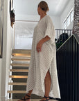Estilo Emporio Pirata Kaftan - LUXAMORE -Dress-Estilo Emporio Pirata Kaftan 100% Linen, exclusively made in Positano, billowy timeless maxi dress. Shop Estilo Emporio Kaftan Dresses at Luxamore Now.