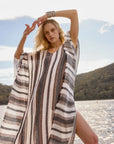 Estilo Emporio Polla Maxi Kaftan Dark Chocolate Stripe Reduced impact LUXAMORE