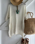 Estilo Emporio Shore Linen Dress - Rete Panna - LUXAMORE -Dress-