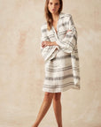 Woman Wearing Estilo Emporio Siesta Mini Linen Dress - Lyla - Dress LUXAMORE