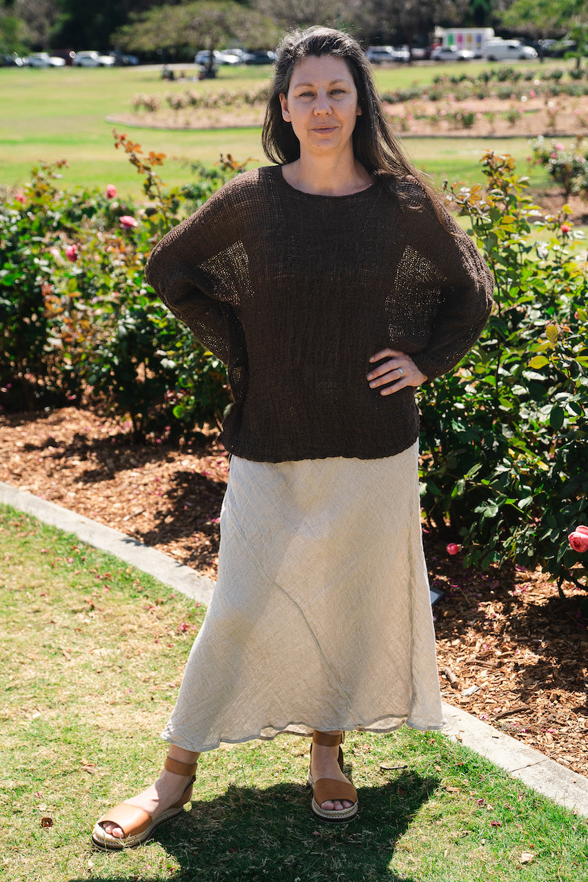 Woman Wearing Exclusive: Estilo Emporio Element Skirt - Brasile Natural - Skirts LUXAMORE