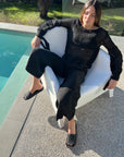 Estilo Emporio Stevie Top - Black - LUXAMORE -Tops-Discover effortless Italian with the Estilo Emporio Stevie Top in black. Made in Italy from 100% linen, this versatile piece brings style to any wardrobe.