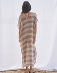 Estilo Emporio Zaza Dress Sky Blue Chocolate - LUXAMORE -Dress- Estilo Emporio La Cota Cover Up Dress,Versatile, sustainable, and effortlessly chic for any occasion. Shop Estilo Emporio Dresses Italian Linen at Luxamore.