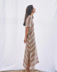 Estilo Emporio Zaza Dress Sky Blue Chocolate LUXAMORE